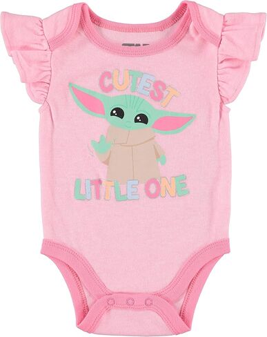 Happy Threads baby-girls Baby Yoda Creeper Bodysuit 3 PackBodysuit in Kuwait