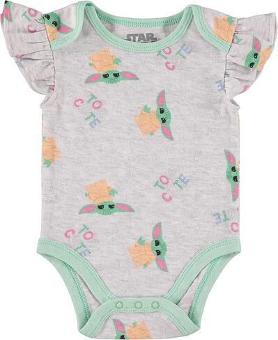 Happy Threads baby-girls Baby Yoda Creeper Bodysuit 3 PackBodysuit in Kuwait