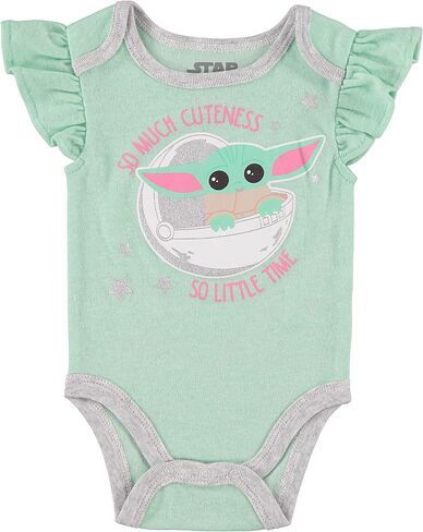 Happy Threads baby-girls Baby Yoda Creeper Bodysuit 3 PackBodysuit in Kuwait