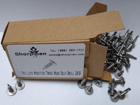 100-حزمة 8-18 × 3/4 فيليبس تعديل رأس الجمالون كامل الموضوع الذاتي الحفر المسمار 410 الفولاذ المقاوم للصدأ BC-0812KPM410 in Kuwait