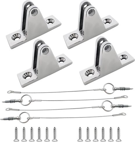 SHENGHUISS Boat Bimini Top Deck Hinge Fitting Concave Base Marine 316 Stainless Steel Bimini Top Hardware,Bimini Top 90° Hinge Bimini Brackets with Quick Release Pins in Saudi Arabia