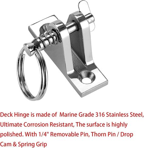 SHENGHUISS Boat Bimini Top Deck Hinge Fitting Concave Base Marine 316 Stainless Steel Bimini Top Hardware,Bimini Top 90° Hinge Bimini Brackets with Quick Release Pins in Saudi Arabia