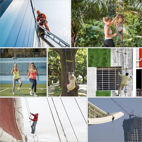 13ft Safety Balcony Fire Escape Ladder with Hooks Carabins | 2 Story for Adults and Kids |Reusable Multi-use for Treehouse|Weight Capacity up to 2000 lb in Kuwait