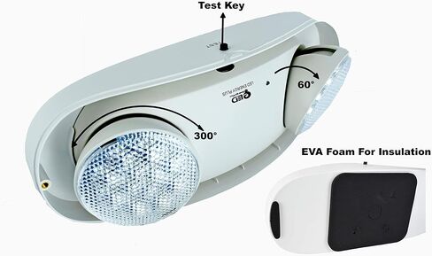 Outdoor Rated High Output White LED Emergency Light (Bug Eyes) with Battery Backup, Wet Location Listed, 90-Minute Minimum Capacity, 120V-277V | 1 PACK in Kuwait