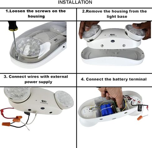 Outdoor Rated High Output White LED Emergency Light (Bug Eyes) with Battery Backup, Wet Location Listed, 90-Minute Minimum Capacity, 120V-277V | 1 PACK in Kuwait
