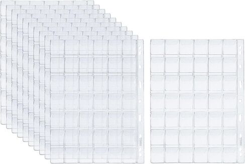 PATIKIL 12 Pockets Coin Collecting Pages, 10 Sheets Coin Binder Inserts Sleeves with 9 Hole Coins Holder for Coin Book Album, Clear in Saudi Arabia