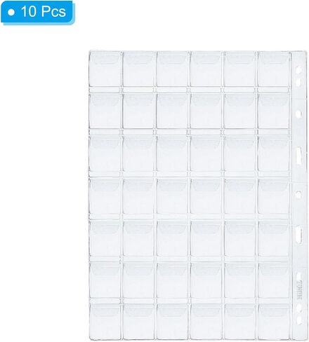 PATIKIL 12 Pockets Coin Collecting Pages, 10 Sheets Coin Binder Inserts Sleeves with 9 Hole Coins Holder for Coin Book Album, Clear in Saudi Arabia