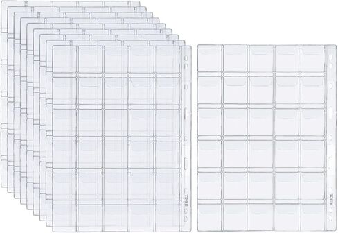 PATIKIL 12 Pockets Coin Collecting Pages, 10 Sheets Coin Binder Inserts Sleeves with 9 Hole Coins Holder for Coin Book Album, Clear in Saudi Arabia