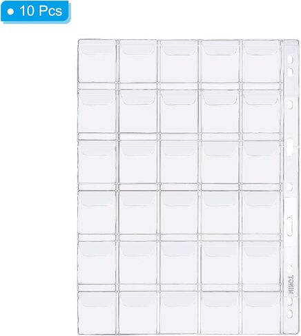 PATIKIL 12 Pockets Coin Collecting Pages, 10 Sheets Coin Binder Inserts Sleeves with 9 Hole Coins Holder for Coin Book Album, Clear in Saudi Arabia