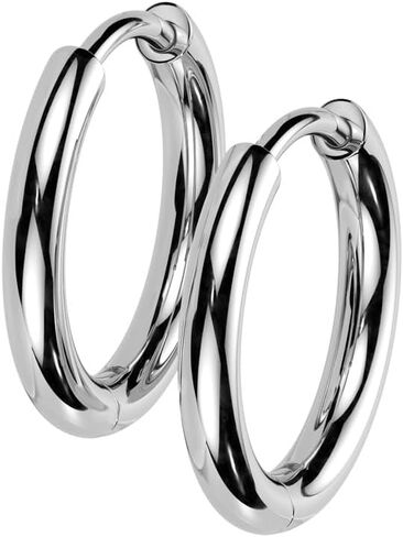 18GA F-136 Implant Grade Titanium 2mm Thick Hinged Round Hoop Earrings, Sold as a Pair in Saudi Arabia