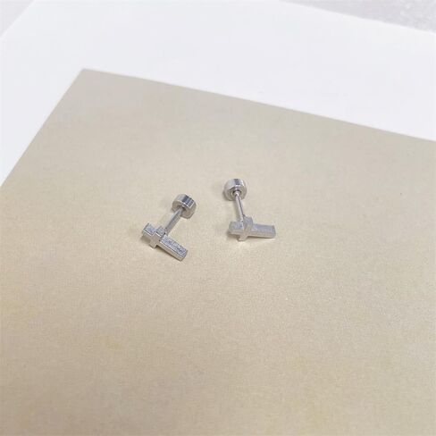 18G الصليب المسمار شقة الظهر أقراط صغيرة للنساء الرجال الفتيات الحد الأدنى الجراحية الصلب الفضة مطلي الغضروف الزنمة ثقب النائم الأزرار الصغيرة هيبوالرجينيك هدية عيد ميلاد in Kuwait