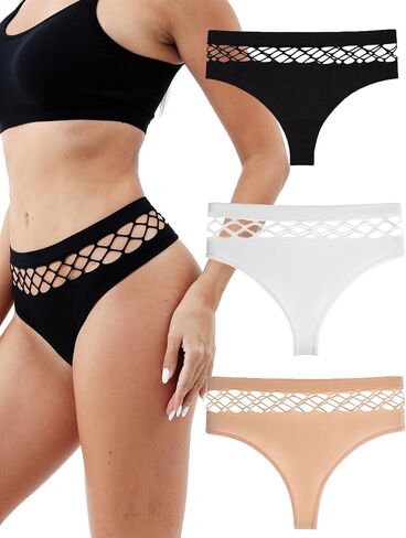 High Waisted Thongs for Women Thong Underwear No Show Panties Seamless High Rise Thongs for Womens in Saudi Arabia