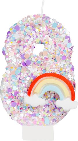 Number 1 Candle, Birthday Candles for Cake, 1st Rainbow Birthday Decorations Girl, Cake Toppers Rainbow Birthday Candle Pony Birthday Party Favors Anniversary Celebration Supplies in Kuwait