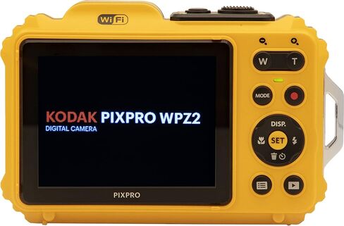 كاميرا Kodak PIXPRO WPZ2 متينة مقاومة للماء والصدمات والغبار واي فاي رقمية 16 ميجابكسل 4X زووم بصري 1080 بيكسل كاميرا فيديو عالية الدقة 2.7 بوصة LCD (أصفر) + بطاقة 32 جيجابايت + حافظة + حزام عائم + حزمة in Kuwait