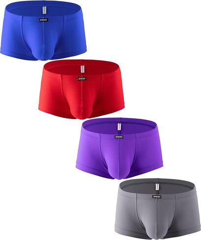IKINGSKY Men's Breathable Bulge Boxer Briefs Sexy Low Rise Pouch Shorts Soft Underpanties for Men in Kuwait