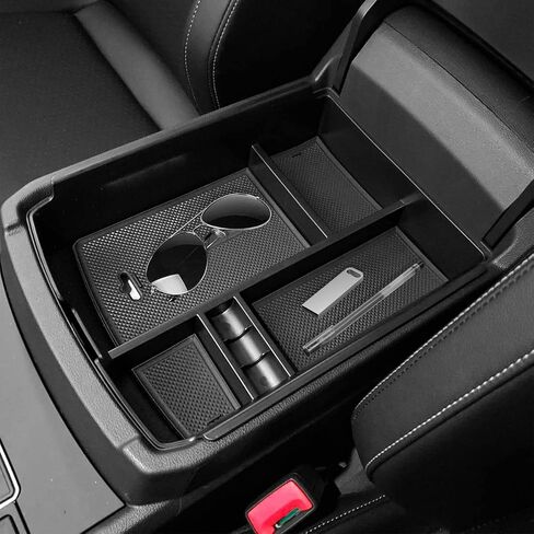 TACOBRO Center Console Organizer Tray Compatible with Atlas Accessories 2018 2019 2020 2021 2022 2023 Cross Sport Armrest Glove Box Secondary Storage Divider ABS Materials - Black Trim in Saudi Arabia