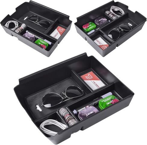 TACOBRO Center Console Organizer Tray Compatible with Atlas Accessories 2018 2019 2020 2021 2022 2023 Cross Sport Armrest Glove Box Secondary Storage Divider ABS Materials - Black Trim in Saudi Arabia