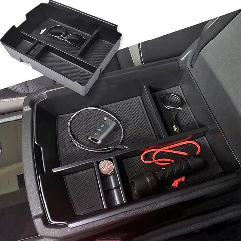 TACOBRO Center Console Organizer Tray Compatible with Atlas Accessories 2018 2019 2020 2021 2022 2023 Cross Sport Armrest Glove Box Secondary Storage Divider ABS Materials - Black Trim in Saudi Arabia