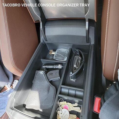 TACOBRO Center Console Organizer Tray Compatible with Atlas Accessories 2018 2019 2020 2021 2022 2023 Cross Sport Armrest Glove Box Secondary Storage Divider ABS Materials - Black Trim in Saudi Arabia