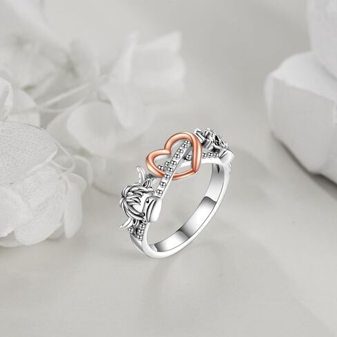 POPLYKE Animal Infinity Ring 925 Sterling Silver Cute Animal Ring Mother Child MOM Jewelry Gift for Women Daughter Granddaughter in Saudi Arabia