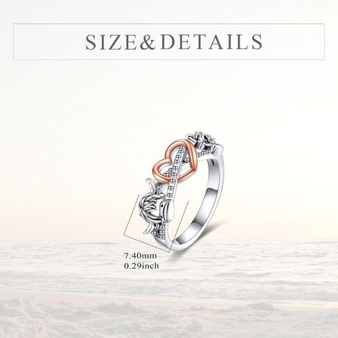 POPLYKE Animal Infinity Ring 925 Sterling Silver Cute Animal Ring Mother Child MOM Jewelry Gift for Women Daughter Granddaughter in Saudi Arabia