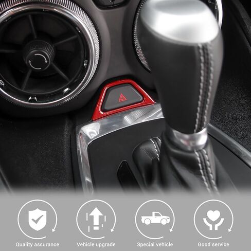 Compatible with Chevrolet Camaro 2017-2023, Emergency Warning Light Switch Button Cover Trim (Red) in Saudi Arabia