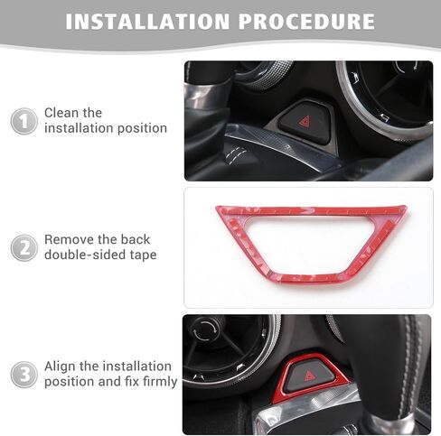 Compatible with Chevrolet Camaro 2017-2023, Emergency Warning Light Switch Button Cover Trim (Red) in Saudi Arabia
