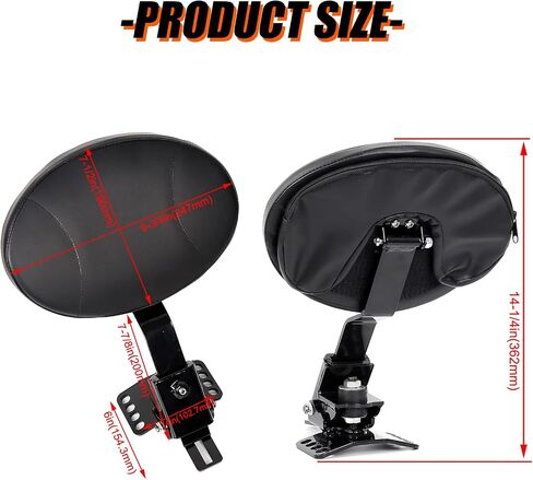 ECOTRIC Adjustable Plug-in Driver Rider Backrest Kit for 1988-2023 Harley Touring FLTR FLHT,with a Removable Back Pocket in Saudi Arabia