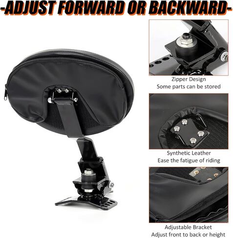 ECOTRIC Adjustable Plug-in Driver Rider Backrest Kit for 1988-2023 Harley Touring FLTR FLHT,with a Removable Back Pocket in Saudi Arabia