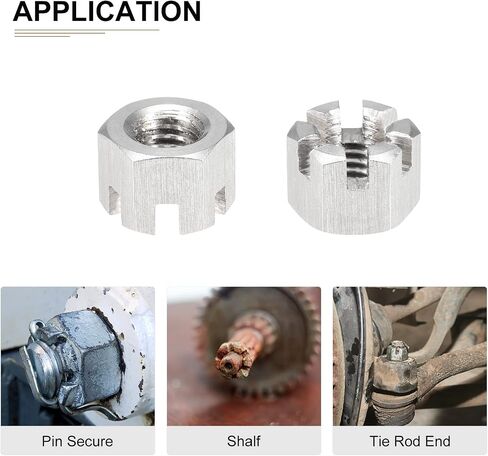 صواميل سداسية مشقوقة M8x1.25mm(DxP) - 10 عبوات - جيدة للآلات - 304 صواميل سداسية من الفولاذ المقاوم للصدأ - لون فضي in Kuwait