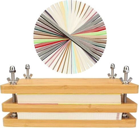 طقم تجليد الكتب من الخيزران الخشبي من rcqeuiol لمستلزمات تجليد الكتب، آلة تجليد الكتب DIY، آلة تجليد الكتب مع 24 عصابات رأس لتجليد الكتب الملونة in Kuwait