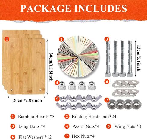 طقم تجليد الكتب من الخيزران الخشبي من rcqeuiol لمستلزمات تجليد الكتب، آلة تجليد الكتب DIY، آلة تجليد الكتب مع 24 عصابات رأس لتجليد الكتب الملونة in Kuwait