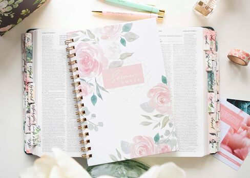 Sermon Notes Notebook, Sprial Sermon Notes Notebook, Hardcover Sermon Notes Notebook, Church Notes Notebook, Church Notes Journal, Teens, Christian gifts for women (Dark Floral Sermon Notes) in Saudi Arabia
