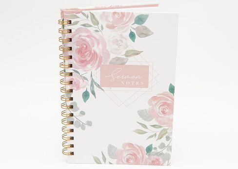 Sermon Notes Notebook, Sprial Sermon Notes Notebook, Hardcover Sermon Notes Notebook, Church Notes Notebook, Church Notes Journal, Teens, Christian gifts for women (Dark Floral Sermon Notes) in Saudi Arabia
