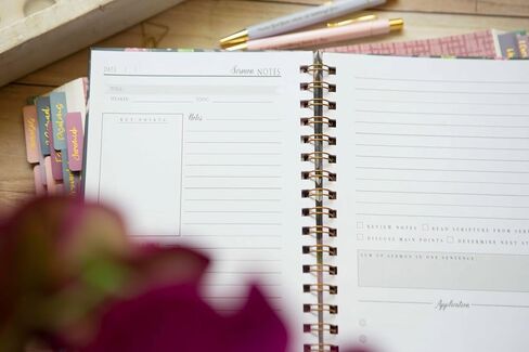 Sermon Notes Notebook, Sprial Sermon Notes Notebook, Hardcover Sermon Notes Notebook, Church Notes Notebook, Church Notes Journal, Teens, Christian gifts for women (Dark Floral Sermon Notes) in Saudi Arabia
