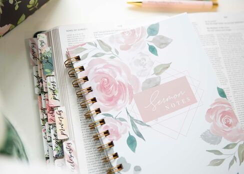 Sermon Notes Notebook, Sprial Sermon Notes Notebook, Hardcover Sermon Notes Notebook, Church Notes Notebook, Church Notes Journal, Teens, Christian gifts for women (Dark Floral Sermon Notes) in Saudi Arabia