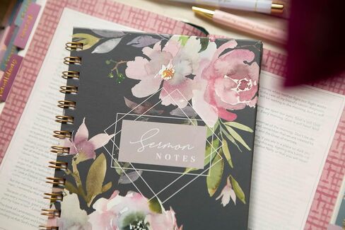 Sermon Notes Notebook, Sprial Sermon Notes Notebook, Hardcover Sermon Notes Notebook, Church Notes Notebook, Church Notes Journal, Teens, Christian gifts for women (Dark Floral Sermon Notes) in Saudi Arabia