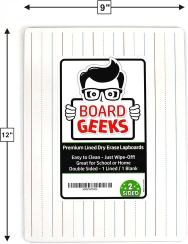 Small Dry Erase Board for Kids - White Board for Kids - Personal Whiteboard | Durable, Portable Kids Mini Whiteboard | Double Sided Small White Boards | Lined and Plain, 9"x12" (1 Pack) in Saudi Arabia