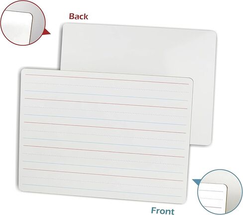 Small Dry Erase Board for Kids - White Board for Kids - Personal Whiteboard | Durable, Portable Kids Mini Whiteboard | Double Sided Small White Boards | Lined and Plain, 9"x12" (1 Pack) in Saudi Arabia