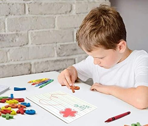 Small Dry Erase Board for Kids - White Board for Kids - Personal Whiteboard | Durable, Portable Kids Mini Whiteboard | Double Sided Small White Boards | Lined and Plain, 9"x12" (1 Pack) in Saudi Arabia