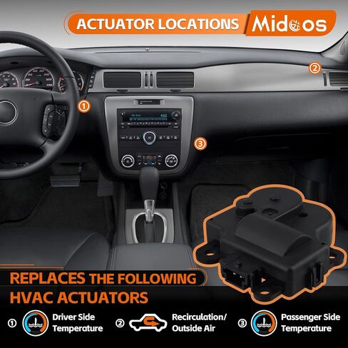 2 قطعة سخان محرك باب الهواء HVAC، مشغل باب مزيج متوافق مع تشيفي إمبالا 2004-2013 كورفيت ماليبو بويك كاديلاك بونتياك-سخان محرك باب مزيج الهواء 604-108، 1574122، 15844096 in Kuwait