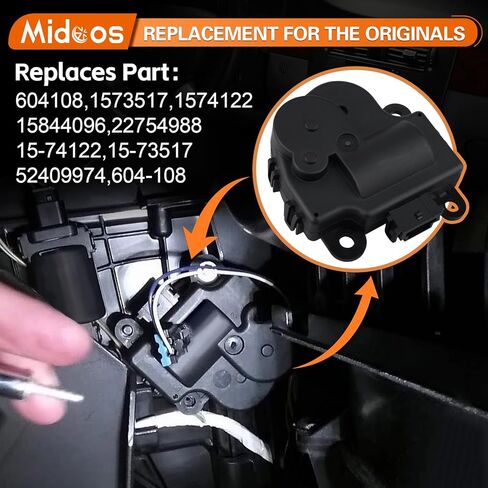 2 قطعة سخان محرك باب الهواء HVAC، مشغل باب مزيج متوافق مع تشيفي إمبالا 2004-2013 كورفيت ماليبو بويك كاديلاك بونتياك-سخان محرك باب مزيج الهواء 604-108، 1574122، 15844096 in Kuwait