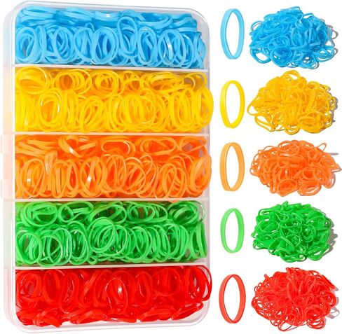 YGDZ Elastic Hair Bands, 5 Colors 600 pcs Hair Ties, Mini Hair Rubber Bands, Elastic Hair Ties for Girl, Ponytail Holders, Hair Accessories for Men, Women, Toddler, Neutral Colors in Saudi Arabia