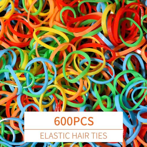 YGDZ Elastic Hair Bands, 5 Colors 600 pcs Hair Ties, Mini Hair Rubber Bands, Elastic Hair Ties for Girl, Ponytail Holders, Hair Accessories for Men, Women, Toddler, Neutral Colors in Saudi Arabia