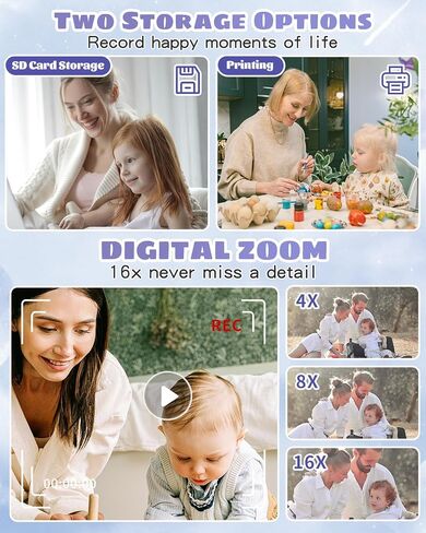 Kids Camera, Instant Print Camera for Kids 1080P HD Digital Camera Video Toddler Cameras with 32G SD Card, Christmas Birthday Gifts for 3 4 5 6 7 8 9 10 11 Year Old Girls Boys in Saudi Arabia