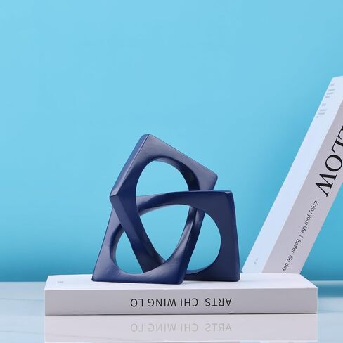 DOVDOV زخارف عقدة زرقاء مكعبة هندسية، منحوتات هندسية، ديكورات منزلية حديثة لهجات ديكور المنزل، طاولات الطعام، خزائن الكتب، وحدات التحكم، القطع المركزية على سطح الطاولة in Saudi Arabia
