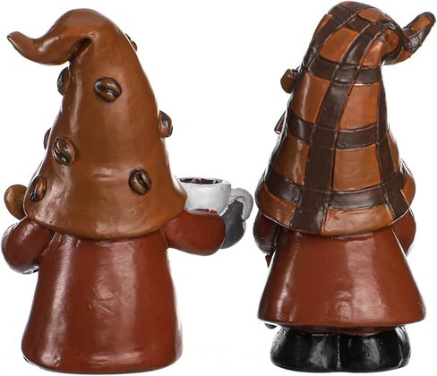 Funoasis 2PCS الراتنج القهوة التماثيل رسمت باليد مكتب القهوة بار ركن التماثيل المنزل المطبخ مزرعة الجدول الرف تحصيل الدمى التماثيل اليومية الهدايا in Kuwait