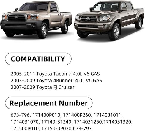 673-796 673-797 Catalytic Converter Compatible with 2003-2011 Toyota 4Runner FJ Cruiser Tacoma 4.0L Engine Replacement# Left Right Catalytic Converter Black (EPA Standards) in Saudi Arabia