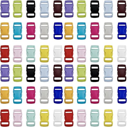 honigo 15 PCS 3/8 Inch Plastic Curved Buckle 15 Colors Quick Side Release Arched Buckle Heavy Duty Plastic Replacement for Bracelets,Backpack Nylon Webbing Belt,Lanyards,Pet Collar in Saudi Arabia