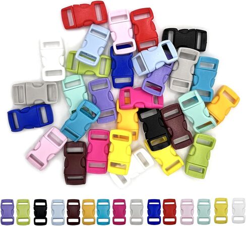 honigo 15 PCS 3/8 Inch Plastic Curved Buckle 15 Colors Quick Side Release Arched Buckle Heavy Duty Plastic Replacement for Bracelets,Backpack Nylon Webbing Belt,Lanyards,Pet Collar in Saudi Arabia